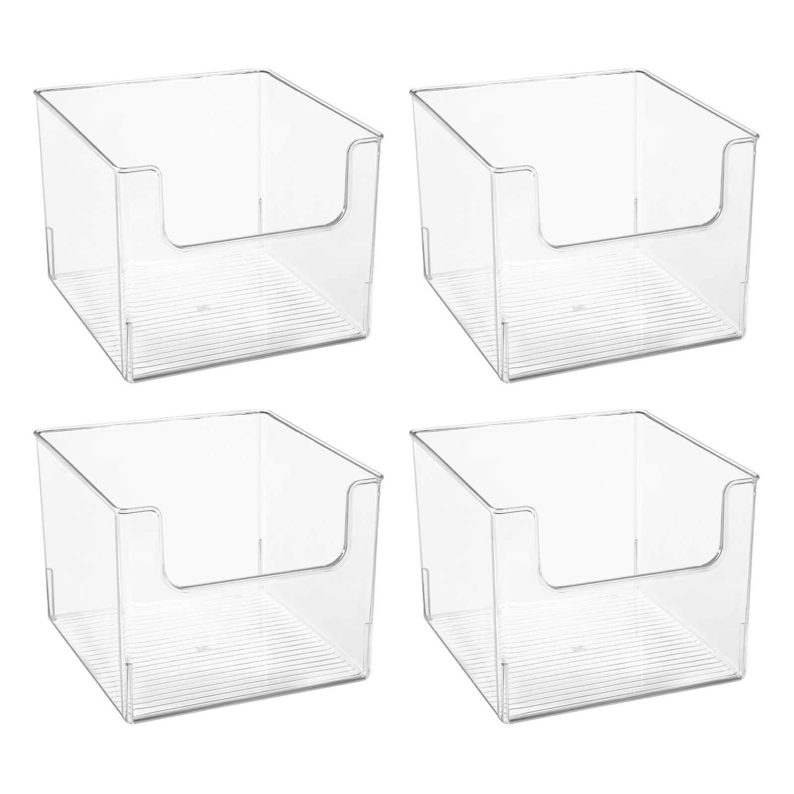 mDesign Plastic Bathroom Storage Organizer Basket Bin, 4 Pack Clear
