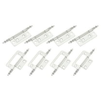 Non-Mortise Hinges, 8pcs Iron Butt Hinge Cabinet Hinges Door Hinges, Silver