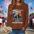 thumbnail image 2 of Leey-World 250 Years 1776-2026 250th Birthday Eagle Liberty Bell T-Shirt 4th Of July Tops(Brown,M), 2 of 9