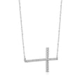 thumbnail image 3 of ARAIYA JEWELRY 10K White Gold Diamond Sideways Cross Pendant Necklace for Women (1/4 Cttw, I-J Color, I2-I3 Clarity), 18", 3 of 3