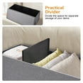 thumbnail image 4 of Banc Ottoman de Rangement Pliable de 45 Pouces, Banc de Rangement en Poly-Lin, Coffre de Rangement avec Siège Rembourré Repose-Pieds Tabouret, 4 of 9