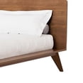 thumbnail image 3 of Stacy Full Size Bed w Panel Headboard-Angled Legs-Walnut Brown Wood, 3 of 5