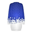 thumbnail image 5 of Fiaer Snowflake Long Sleeve Dress for Women Christmas Sweatshirt Dress Fall Fashion Outfits Xmas Casual Mini Skirts Blue XXL, 5 of 5
