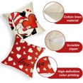 thumbnail image 3 of Valentine''s Day Gnome Decorative Throw Pillow Covers 18 x 18 Set of 4, Red Love Hearts February 14 Cushion Case Decor, Be Mine Anniversary Wedding Holiday Home Decoration for Sofa Couch, 3 of 5