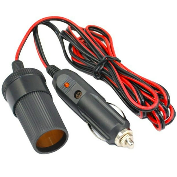 Cable de extensión para encendedor de cigarrillos de coche, adaptador de corriente para enchufe de coche, 2M/5M, 12/24V, 10A