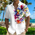 thumbnail image 2 of Camiseta retro para hombre con estampado 3D de animales, león y tigre, nueva camiseta de verano con solapa abotonada, ropa informal de moda hawaiana para hombre, 2 of 5