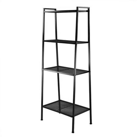 

Modern Simple Widen 4 Tiers Iron Bookshelf Book Storage Bookcase (Black)