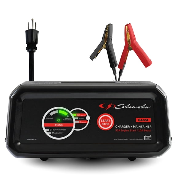 Schumacher Electric 6A Car Battery Charger & Maintainer, 55A Engine Starter, 10A Boost, 6/12V Sport, Auto, Marine Batteries, SC1695