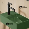 thumbnail image 3 of Lisse 16" Concrete Rectangle Wall-Mounted Sink with Left Side Faucet Mount in Matte Royal Green, 3 of 8