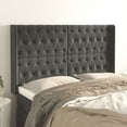 thumbnail image 6 of vidaXL Headboard with Ears Dark Gray 72"x6.3"x30.7"/34.6" Velvet, 6 of 29