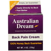 2 Pack Australian Dream Back Pain Relief Cream 4oz Each