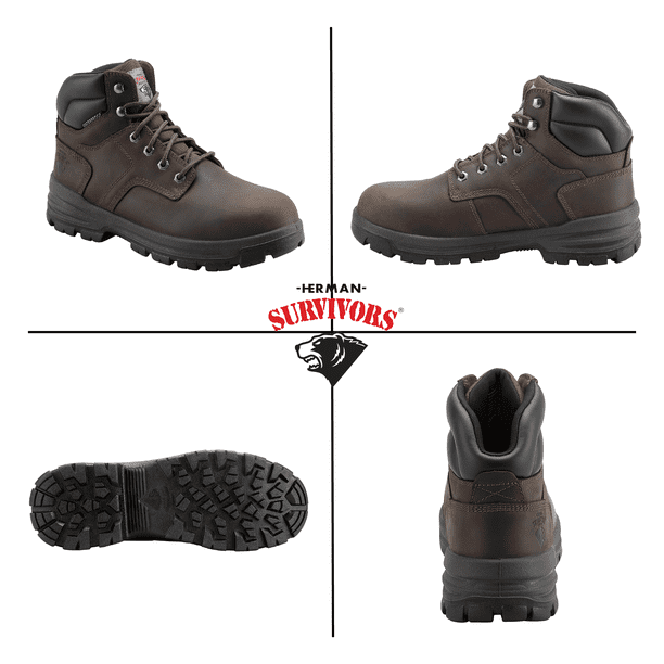 Herman Survivors Men`s Brown Boulder Waterproof 6`` Steel  display picture 3