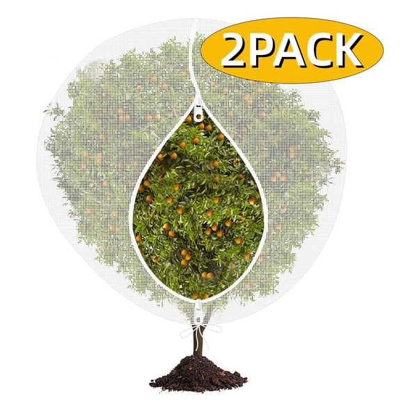 Bird Netting for Trees Fruit Protection Bags with Drawstring Plant Covers 5.9Ft x 7.2 Ft Garden Plant Barrier Netting Bags for Vegetables Fruits Flower 2-Pack