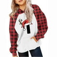 thumbnail image 2 of ITSAME Boys Girls Christmas Tops, Xmas Graphic with Pocket Plaid Long Sleeve Pullover Fashion Holiday Hoodie Red 7T, 2 of 5