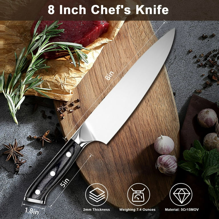8 Inch Slicing Knife Meat Carving Kitchen Cutlery German Stainless Steel  Gift