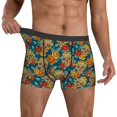 thumbnail image 3 of Men's Boxer Briefs, Skull And Flowers Soft Comfy Mens Underwear Boxer Briefs Breathable With Widen Waist, 3 of 7