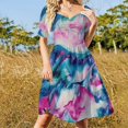 thumbnail image 7 of Womens Casual Dresses Colorful Tie Dye Vortex Short Sleeve Dress Summer Dresses for Women 2025, 7 of 7