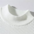 thumbnail image 3 of JTieacloth Men's Knit Pullover Sweater Men's Casual Knit Fashion Slim Half Turtleneck Top Base Sweater(White), 3 of 5