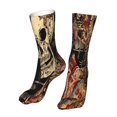 thumbnail image 6 of Uemuo Gothic Eastern Floral Skull for 16in Socks, Cotton Socks Sports Socks Knee High Socks Comfortable Socks For Men, Women, 6 of 7