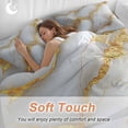 thumbnail image 4 of White Marble Bedding Duvet Cover Set Twin Size 4 Pieces Gold Crack Texture Modern Luxury Decor Bedding Set with Zipper Closure, 1 Comforter Cover 68x86 Inches 1 Flat Sheet & 2 Pillow Cases, 4 of 7