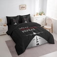 thumbnail image 3 of Homewish Eat Sleep Airplane Boy 7-Piece King Bedding Set - Transportation Black Grey, 3 of 8
