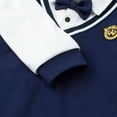 thumbnail image 6 of TTAO Baby Boys Preppy Style Gentleman Bowtie Romper Long Sleeve Formal Bodysuit for Birthday Party Navy Blue 90, 6 of 7