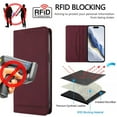 thumbnail image 5 of Magnetic Phone Case For iPhone 16 Pro Max 6.9-inch with RFID Blocking,Magnetic Closure,Card Slots,Cash Slot,Kickstand,Shockproof Flip Folio Protective Phone Case,Red,For iPhone 16 Pro Max, 5 of 10