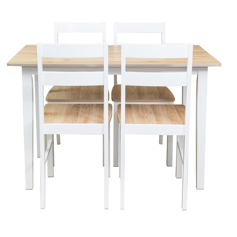 Mainstays Compact 5-Piece Dining Set, White & Natural photo 7