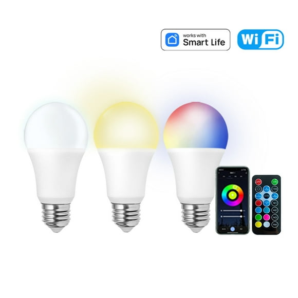 Bombilla inteligente Tomshoo E26/E27 BT WiFi Color 2700-6500K 9W 800 Lúmenes