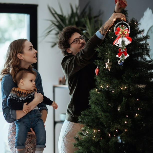 Adornos Navideños Árbol de Navidad Colgantes Lazos Rojos Colgantes