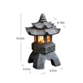 thumbnail image 2 of HIBIBUD 2026 New Solar Pagoda Lantern Garden Statue Led Light Outdoor Zen Garden Lantern for Landscape Balcony Patio Porch Yard Art Decor for Garden, Walkway, Patio, Yard 6.7"H Gray Stone Finish, 2 of 6