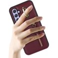thumbnail image 4 of Samsung Galaxy A54 5G Case with Card Holder for Women, Samsung Galaxy A54 5G Phone Case Wallet with Credit Card with Ring Kickstand Zipper Slim Stand Case - Red Wine, 4 of 13