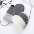 thumbnail image 4 of Knitted Gloves Toddler Children Mittens with String Cartoon Fleece Lined Glove, 4 of 17
