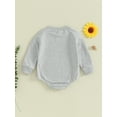 thumbnail image 3 of Bagilaanoe Newborn Baby Girl Boy Oversized Romper Sweatshirt Long Sleeve Bodysuits Letter Print Pullover 3M 6M 12M 18M Infant Casual Tee Tops, 3 of 7