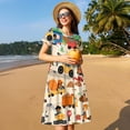 thumbnail image 4 of Uemuo construction road work landscape Print Womens Summer Dress Casual Swing Short Sleeve Sundresses Beach A-line Shift Dress, 4 of 6