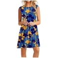 thumbnail image 2 of Robes Robe d'Été Robe Imprimée Mode Décontractée Sans Manches Robe Débardeur Bleu Foncé TG, 2 of 6
