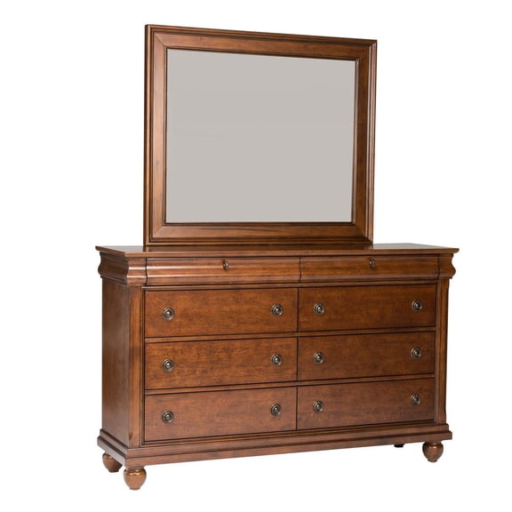 Liberty Furniture Industies, INC Rustic Traditions Dresser & Mirror in Rustic Cherry