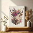 thumbnail image 6 of Highland Cow Floral Canvas Print, Suitable for Living Room, Bedroom, Kitchen, Dining Room, Office, Hallway, 6 of 8
