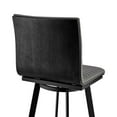 thumbnail image 4 of Nikole 26" Counter Height Swivel Bar Stool in Matt Black Finish with Gray Faux Leather, 4 of 9