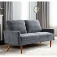 thumbnail image 2 of Velvet : European Style, Modern & Vintage, 2 Seater Couch For Home, Apartment, Office, Grey Luxury : Soft Velvet, Tapered Legs, 2 of 4
