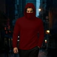 thumbnail image 2 of LNWUY Mens Hoodie with Face Mask Long Sleeve Windproof Hooded Sweatshirt Workout Running Pullover Winter Casual Basic Hoodies Red XL, 2 of 9