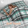 thumbnail image 4 of 3 Piece Teal Black Plaid Duvet Cover Set California King,Microfiber Comforter/Quilt Cover with Corner Ties and 2 Pillowcases,Farmhouse Teal Black Checkered All Season Soft Bedding with Zipper Closure, 4 of 8