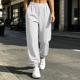 thumbnail image 2 of Women's High Waist Sweatpants Wide Leg Back Elastic Pleated Casual Tapered Sweatpants with Side Pockets Soft Loose Workout Loungewear Track Pants, 2 of 6
