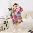 thumbnail image 6 of FORMRS Wearable Blanket Hoodie with Sleeves for Kids Cozy Flannel Sweatshirt, Abstract Geometric Pattern, 6 of 7