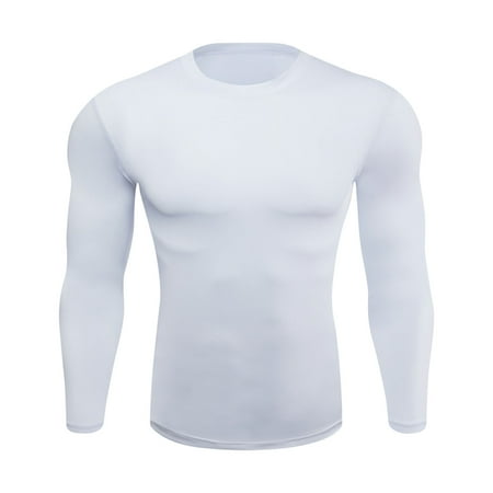 Men Fall Clothes Men s Compression Shirts Long Sleeve Base Layer Undershirts Solid Color Workout Gym Tops for Running