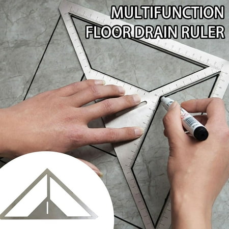 

Multifunctional Ceramic Tile Ruler Stainless Steel 45° Ruler Measuring Tool