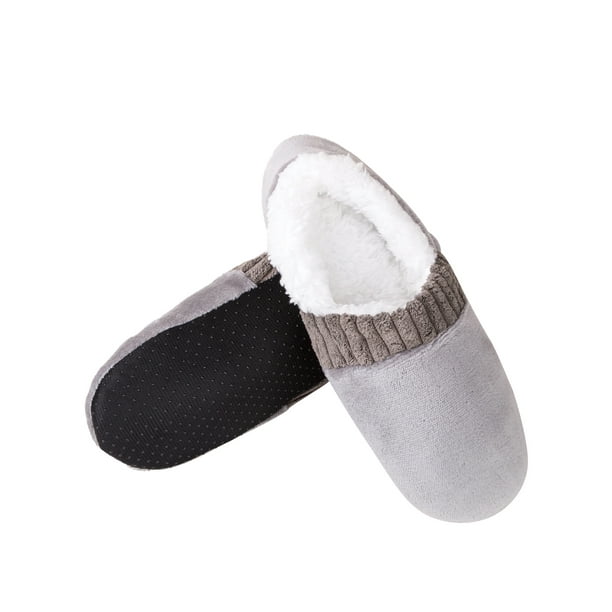 Zapatillas sin cordones para hombre, de felpa peluda, cálidas, con punta  redonda, antideslizantes, informales, para invierno, para el hogar