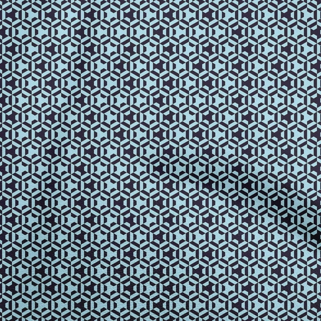 oneOone Velvet Light Blue Fabric Geometric Sewing Craft Projects Fabric Prints By Yard 58 Inch Wide