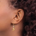thumbnail image 3 of Primal Gold 14K Two Tone Gold Puffed Dolphin Shepherd Hook Earrings, 3 of 4