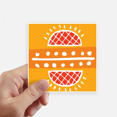 thumbnail image 1 of Red Pineapple Mexico Totems Ancient Civilization Sticker Square Waterproof Stickers Wallpaper Car Decal, 1 of 1